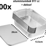 Alu. Bakjes 900cc186x121x20mm 911LO 100st.