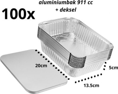 Alu. Bakjes 900cc186x121x20mm 911LO 100st. - Afbeelding 1