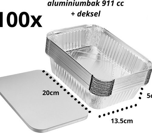 Alu. Bakjes 900cc186x121x20mm 911LO 100st.