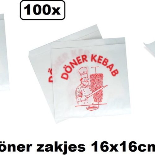 Doner Kebab Zakjes 16x16cm