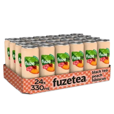 FUZE TEA BLIK PEACH HIBISCUS 24X33ML - Afbeelding 1