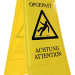 Waarschuwingsbord gladde vloer hoogte 60cm 4-talig