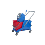 Mopwagen met pers kunststof 2x25ltr