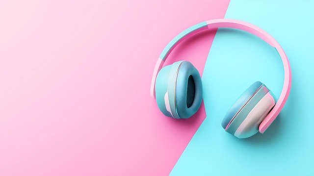 Ai Generated Podcast Pastel Headphones Minimalistic Background