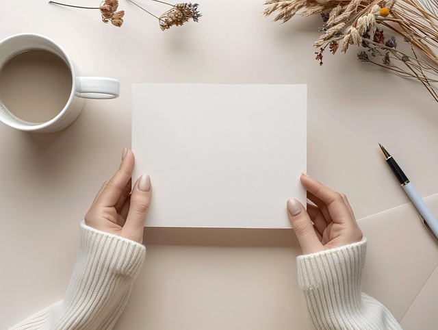 Blank Card Cozy Dried Flowers Mockup — Creative Assets | RESIMLAND