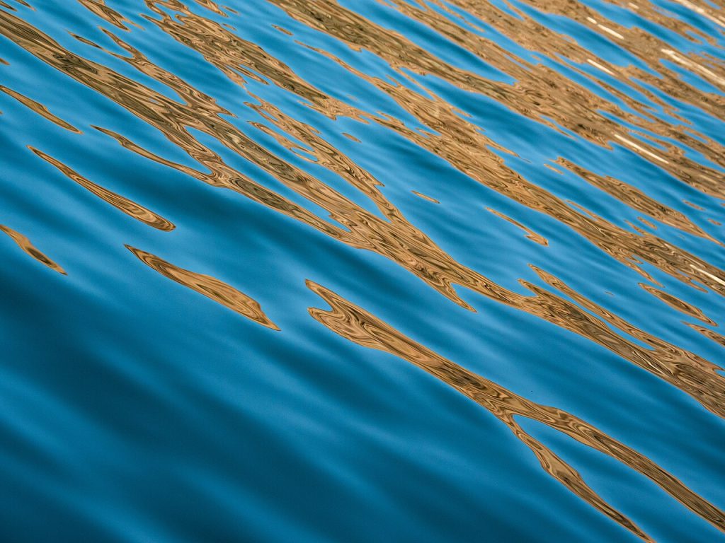 Diagonal Ripples In Calm Blue Water – Orange Reflections In Highlights — Backgrounds | RESIMLAND