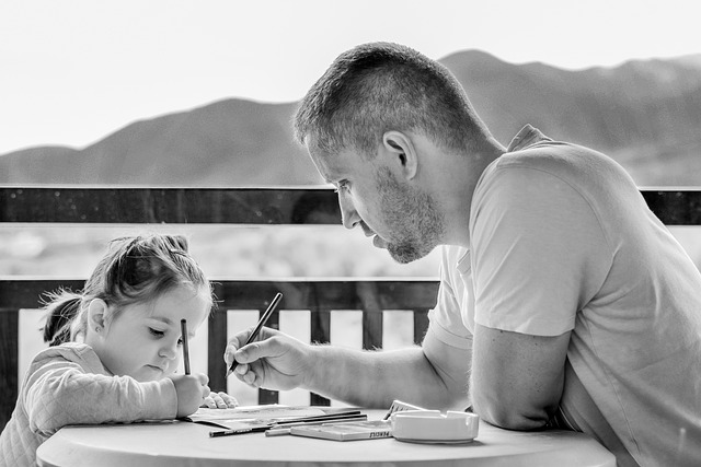 Girl Father Portrait Family