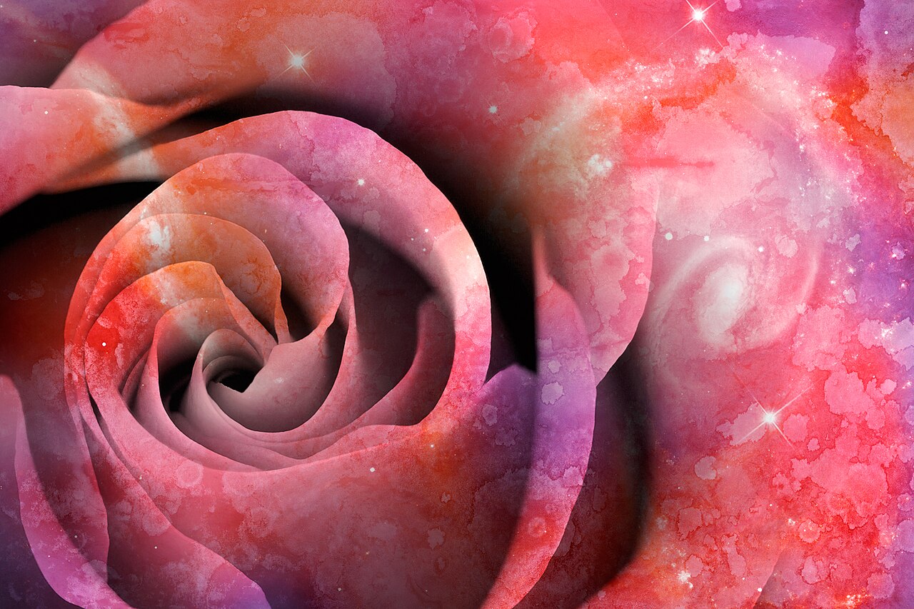 Mixed Media Photomanipulation Combining A Rose Macro, An Abstract Acry — Backgrounds | RESIMLAND