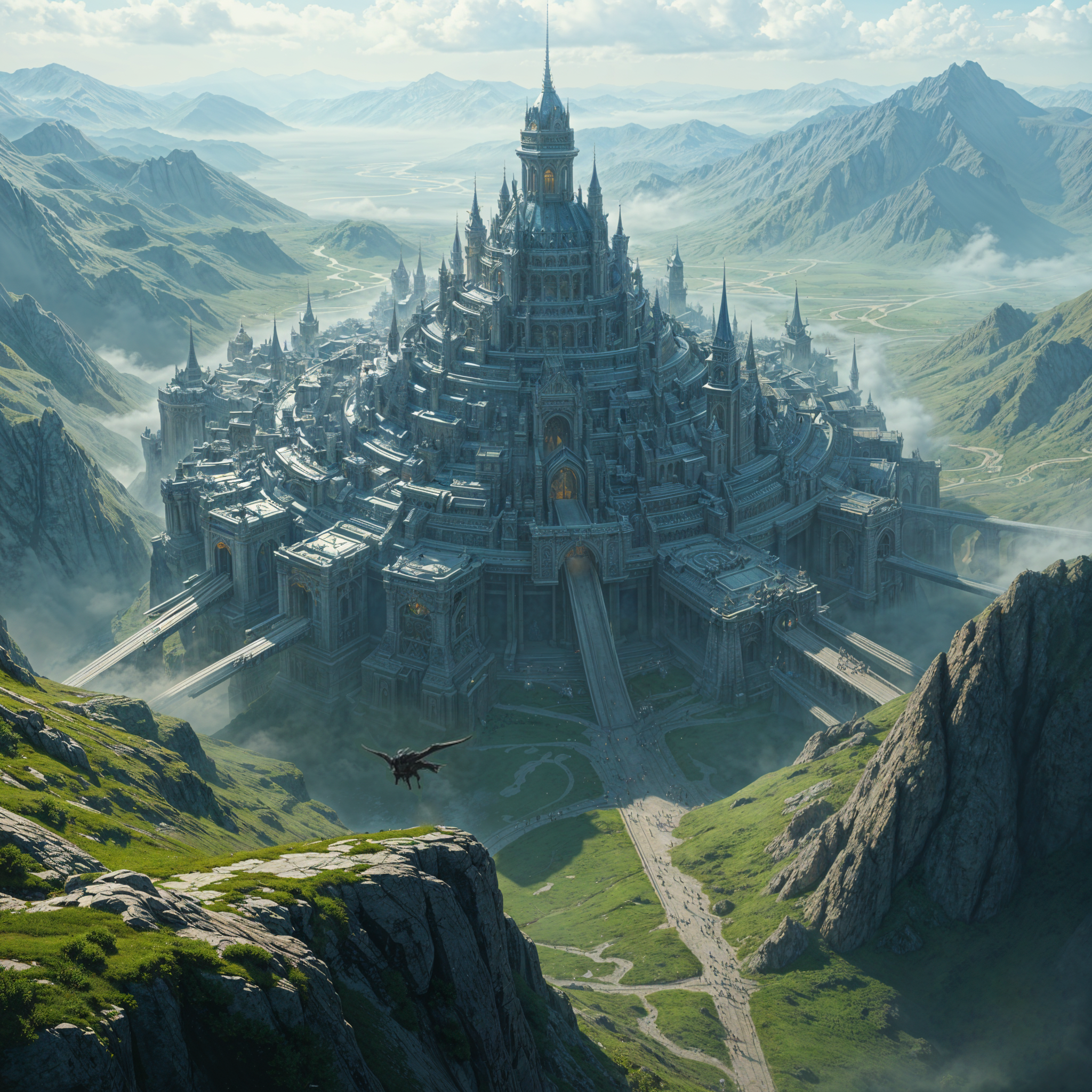 The fortress city (modern digital fantasy art)