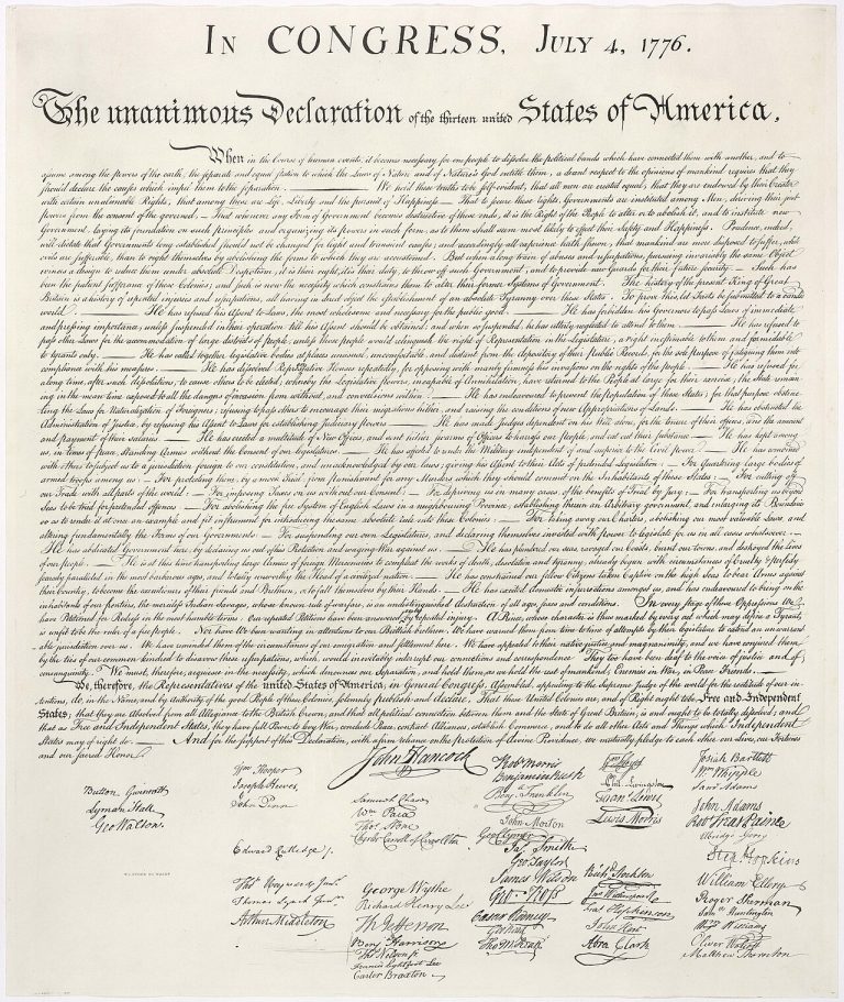 This Is A High-resolution Image Of The United States Declaration Of In