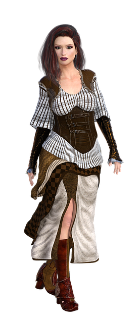 Woman Steampunk Long Hair Clothing — Beverages & Fashion & Apparel | RESIMLAND